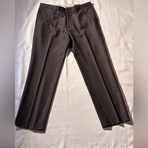 Banana Republic tailored slim fit wool dress pant charcoal stripe 35x32